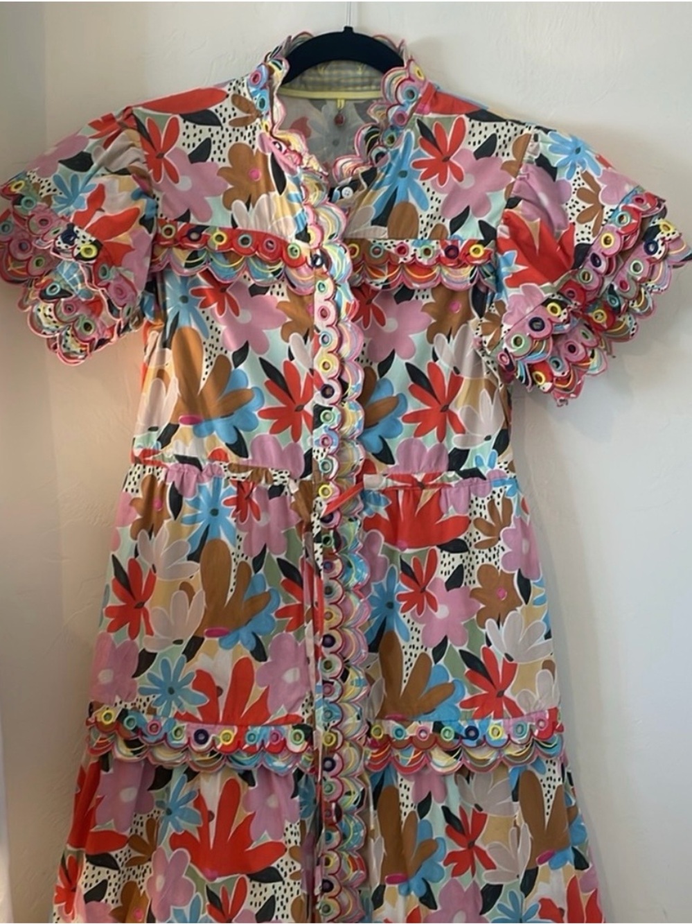 Celia B Floral Tiered Maxi Dress Large - Picture 2 of 4
